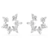 IDYLLIA CLIP EARRINGS, SNOWFLAKE, WHITE, RHODIUM PLATED 5692641