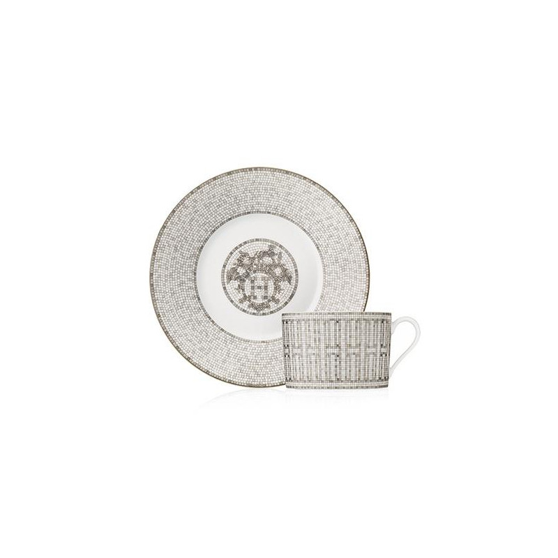 TAZZA COLAZIONE CON PIATTINO MOSAIQUE 24 PLATINO 35015