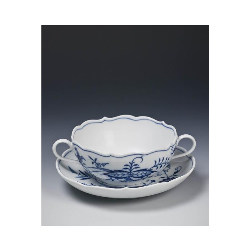 TAZZA BRODO CON PIATTO CIPOLLA BLU 00656/800101