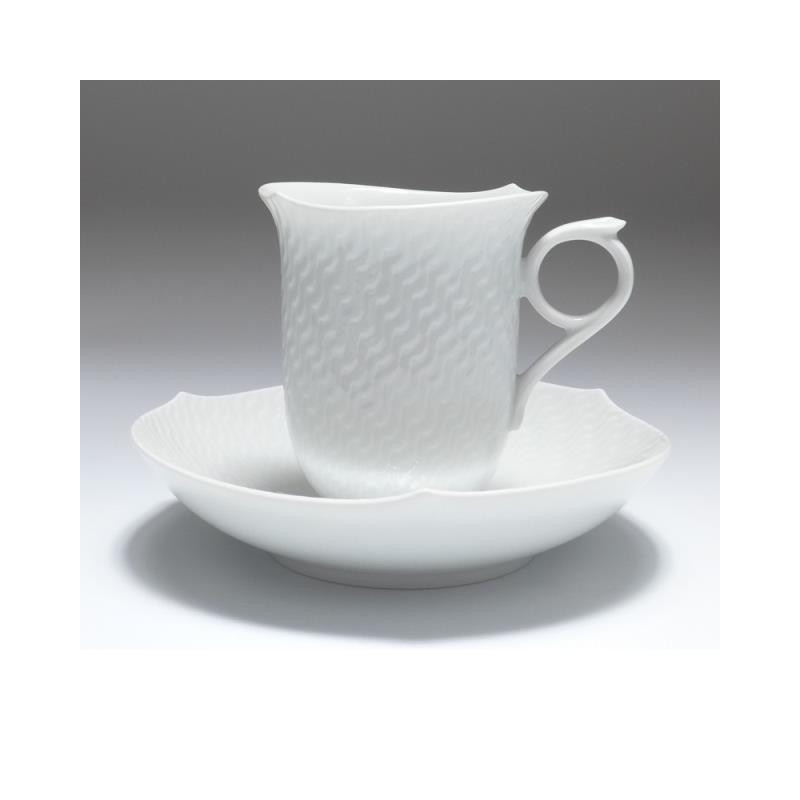 TEA CUP WITH SAUCER WAVES RELIEF 29582