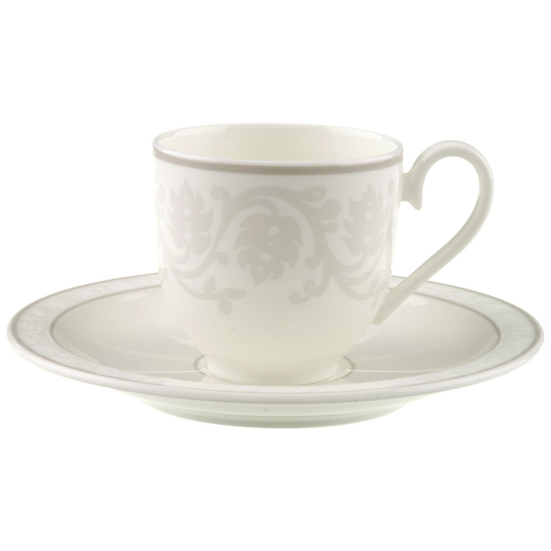 COFFEE CUP WITH SAUCER - GRAY PEARL