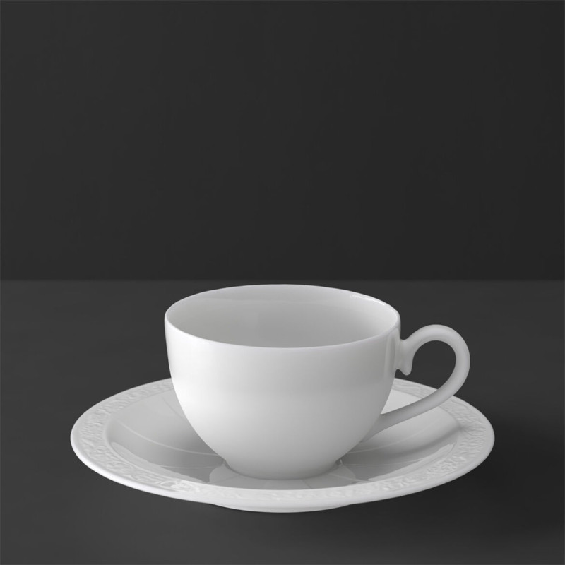 TAZZA TÈ CON PIATTO - WHITE PEARL