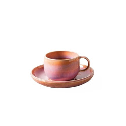 COFFEE CUP WITH SAUCER, PERLEMOR CORAL 19-5173-1420/1430