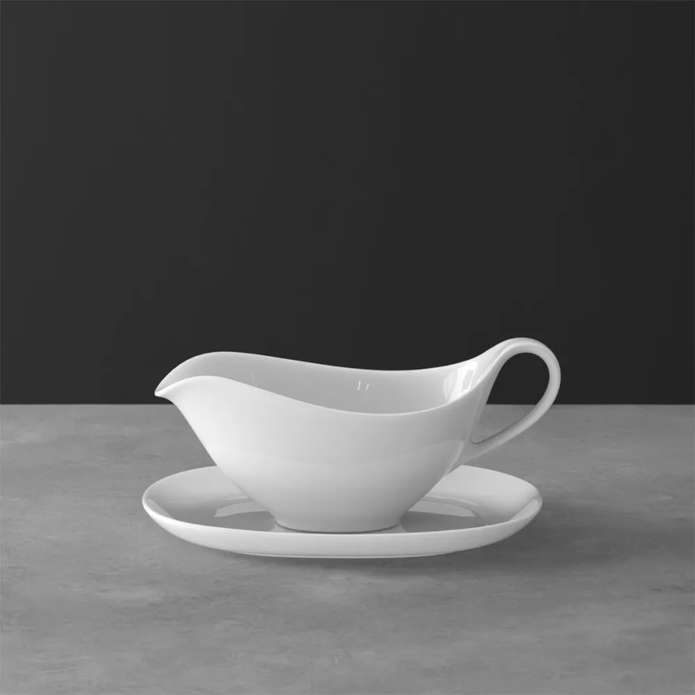 SALSIERA CON PIATTO 450 ML - ANMUT BIANCO