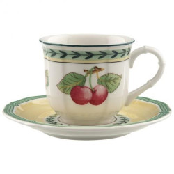 COFFEE CUP WITH SAUCER, FRENCH GARDEN FLEURENCE