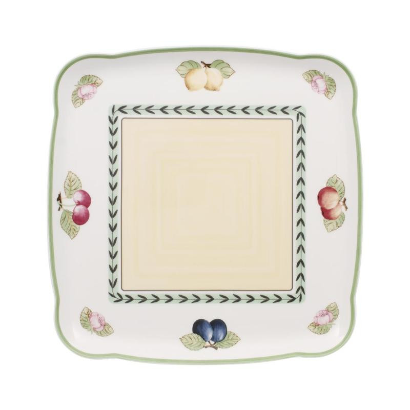 PORCELAIN SQUARE PLATE 30 CM, FRENCH GARDEN