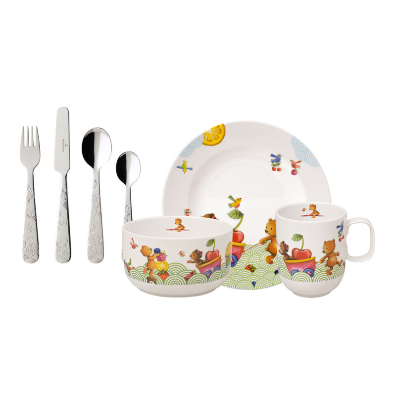 CHILDREN TABLE SET OF 7 PIECES, HUNGRY AS A BEAR, 8430 14-8665