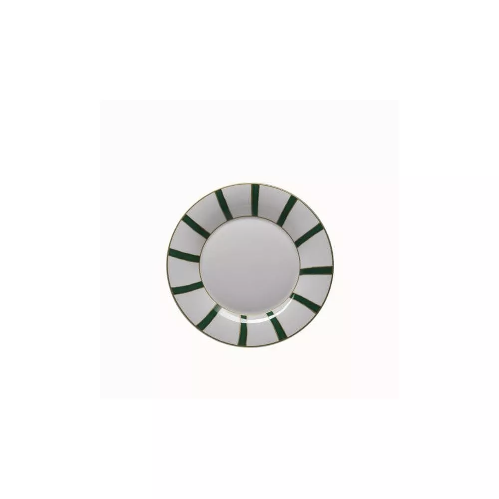 PIATTO FRUTTA 22 CM STRICHE VERDI E ORO