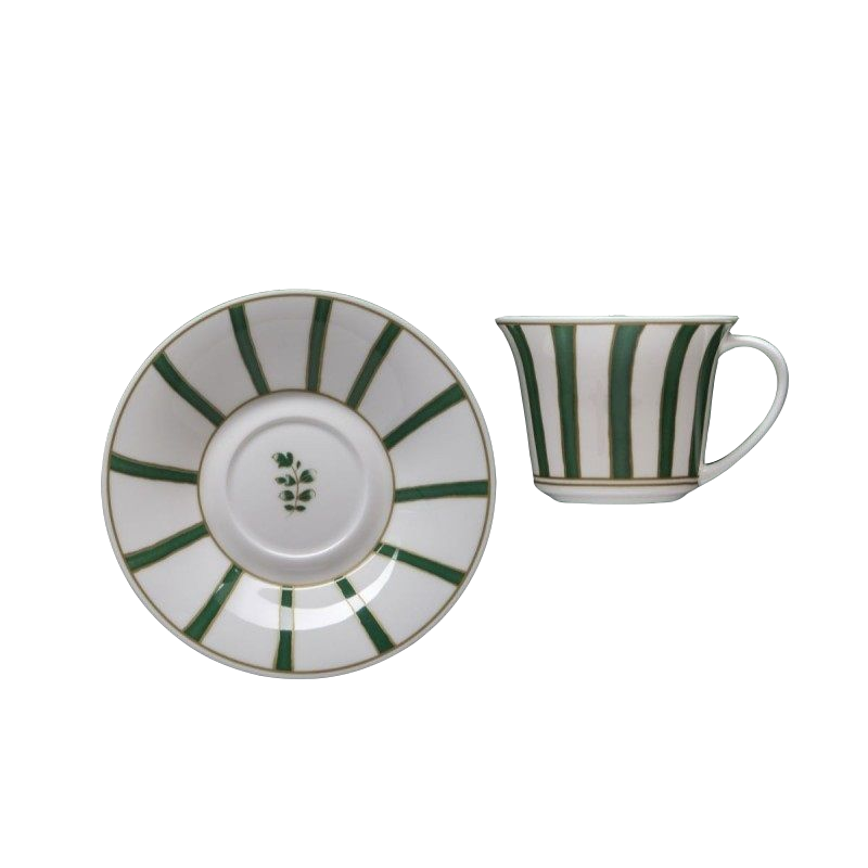 ESPRESSO CUP AND SAUCER STRICHE VERDI E ORO