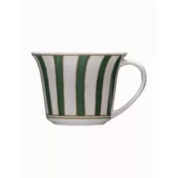 TEA CUP WITH SAUCER STRICHE VERDI E ORO