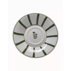 TAZZA TÈ CON PIATTINO STRICHE VERDI E ORO