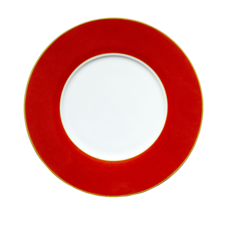 PRESENTATION PLATE 33 CM STRICHE ARANCIO E ORO