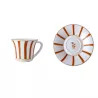 TEA CUP WITH SAUCER STRICHE ARANCIO E ORO