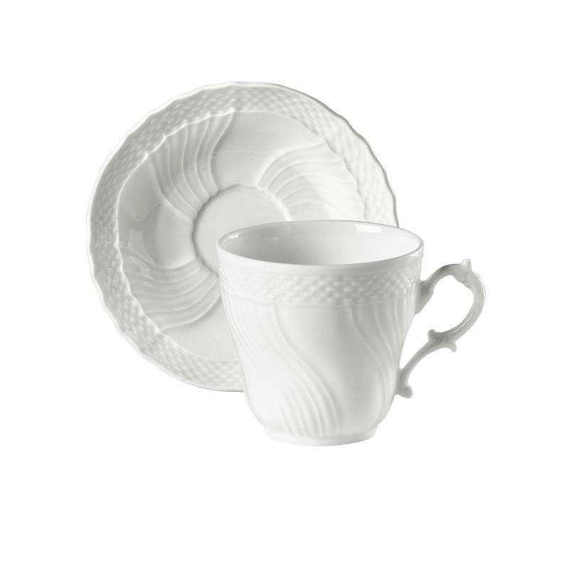 COFFEE CUP WITH SAUCER, VECCHIO GINORI WHITE