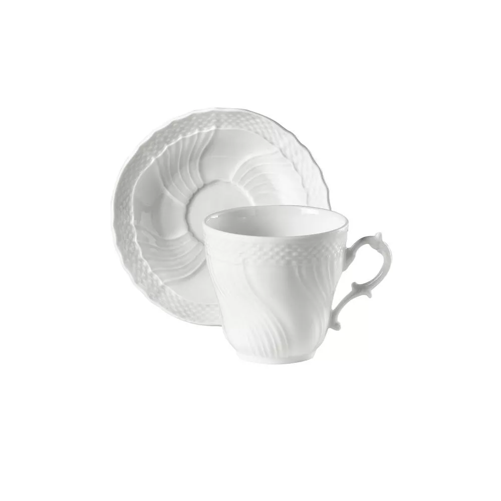 TAZZA CAFFÈ CON PIATTO, VECCHIO GINORI BIANCO