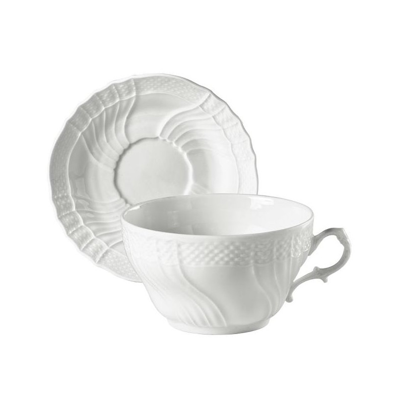 TAZZA COLAZIONE CON PIATTO, VECCHIO GINORI BIANCO