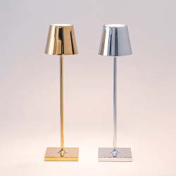 TABLE LAMP, CHROME/GOLD, POLDINA PRO MICRO