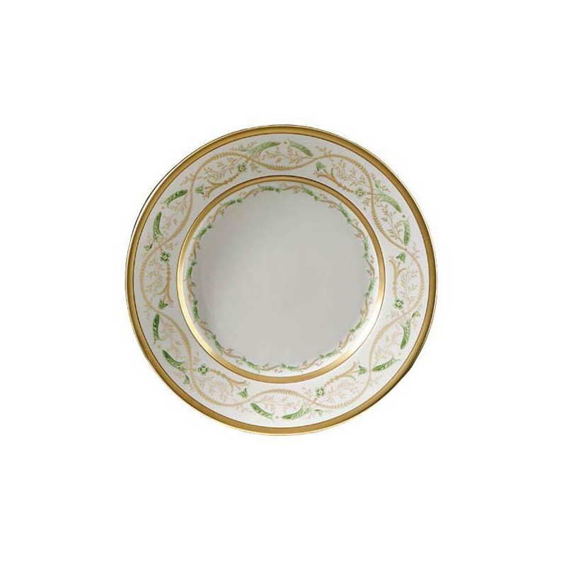 DESSER PLATE 22 CM - 220 LA SCALA FOGLIE VERDI E ORO 723