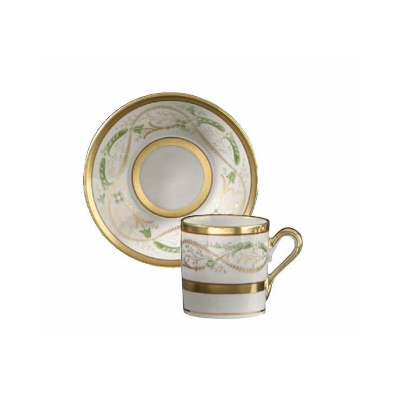 COFFE CUP AND SAUCER  - 800/110 LA SCALA FOGLIE VERDI E ORO 723