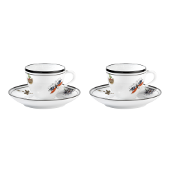 SET OF 2 ESPRESSO CUPS AND SAUCERS - ARCADIA 17224