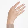 COCKTAIL RING CONSTELLA, CRYSTAL PEARL, WHITE, RHODIUM PLATED