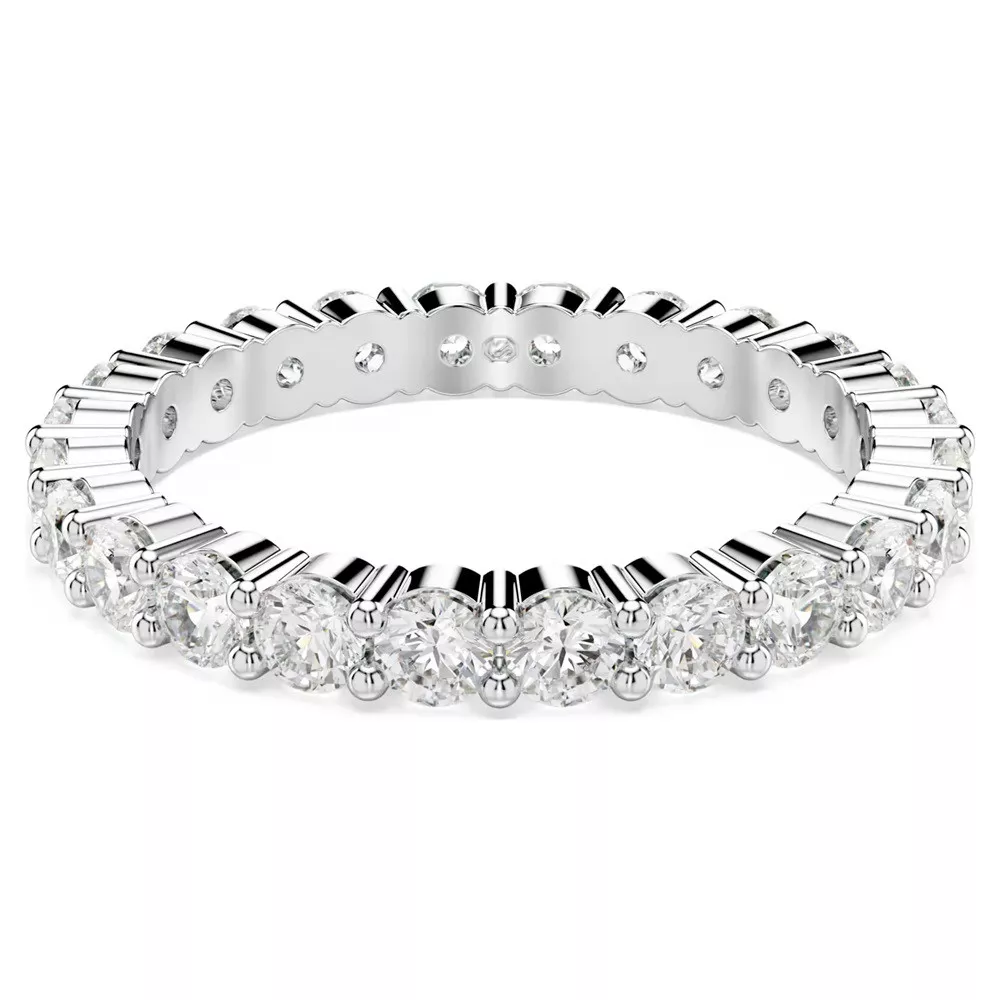 MATRIX VITTORE RING, ROUND CUT, SILVER TONE PLATED