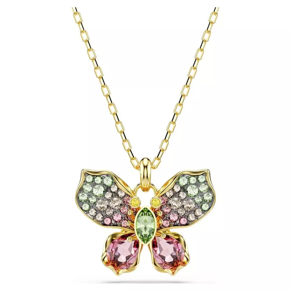 IDYLLIA MULTICOLORED BUTTERFLY PENDANT, GOLD TONE PLATED 5709950