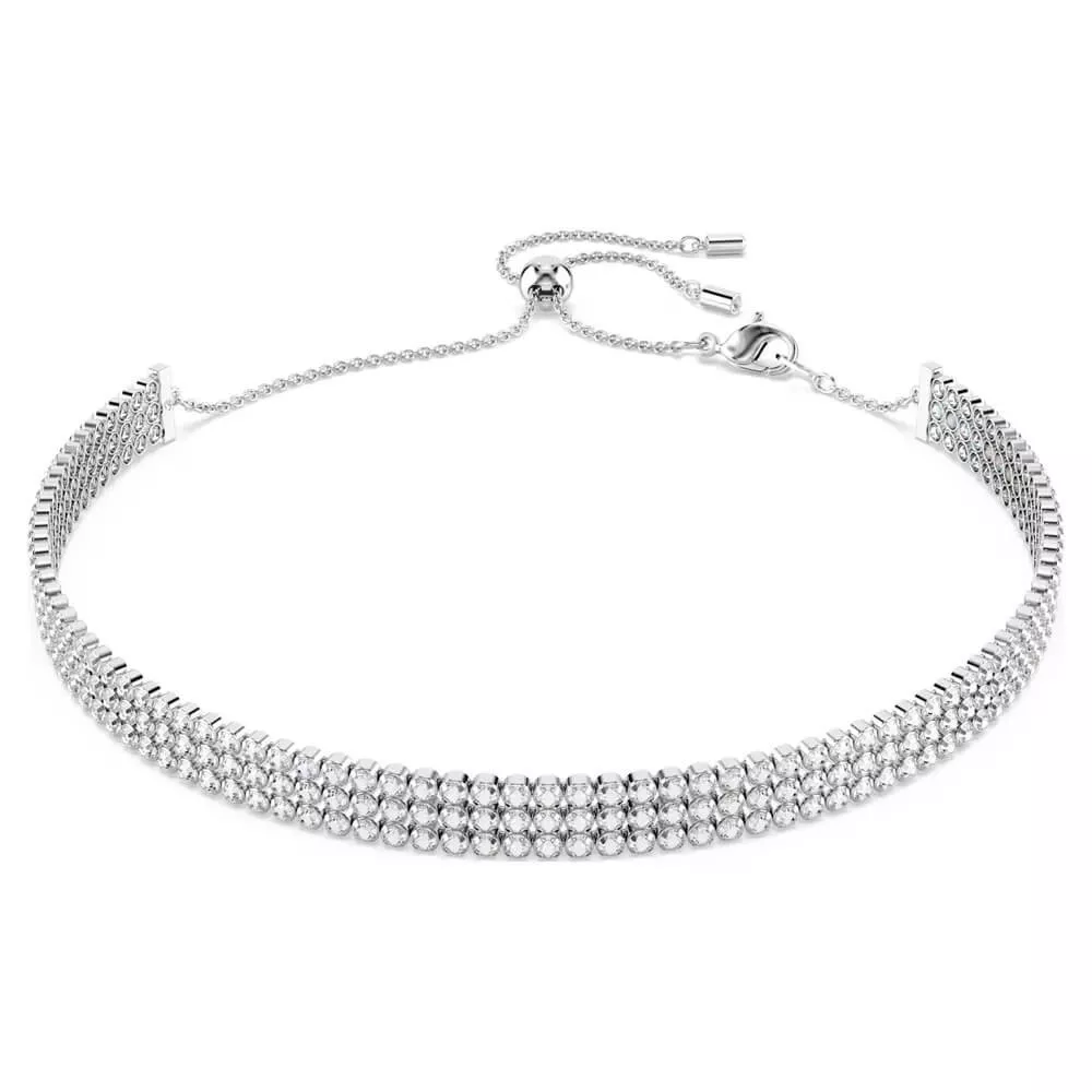MATRIX TENNIS CHOCKER, WHITE, RHODIUM PLATED 5685755