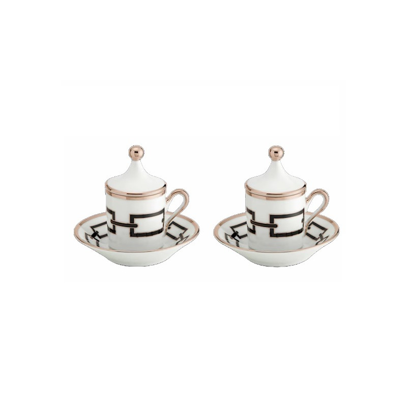 SET OF 2 COFFEE CUPS WITH LIDS 9176, CATENE NERO 1255