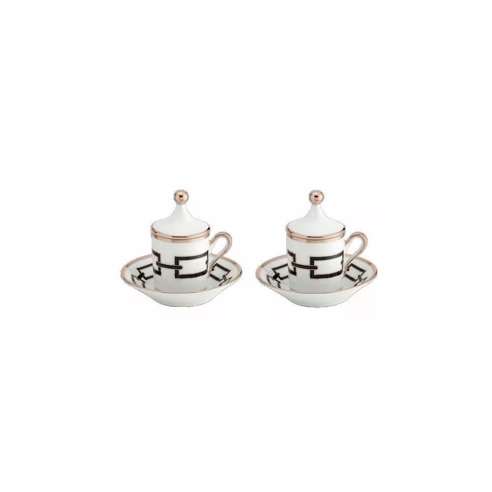 SET OF 2 COFFEE CUPS WITH LIDS 9176, CATENE NERO 1255