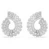 WHITE MATRIX PIERCED EARRINGS, RHODIUM PLATED 5705834