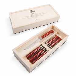 SET 6 COLTELLI BISTECCA, INTERO ROSSO 654
