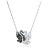 SWAN PENDANT, WHITE AND BLACK, RHODIUM PLATED 5705721