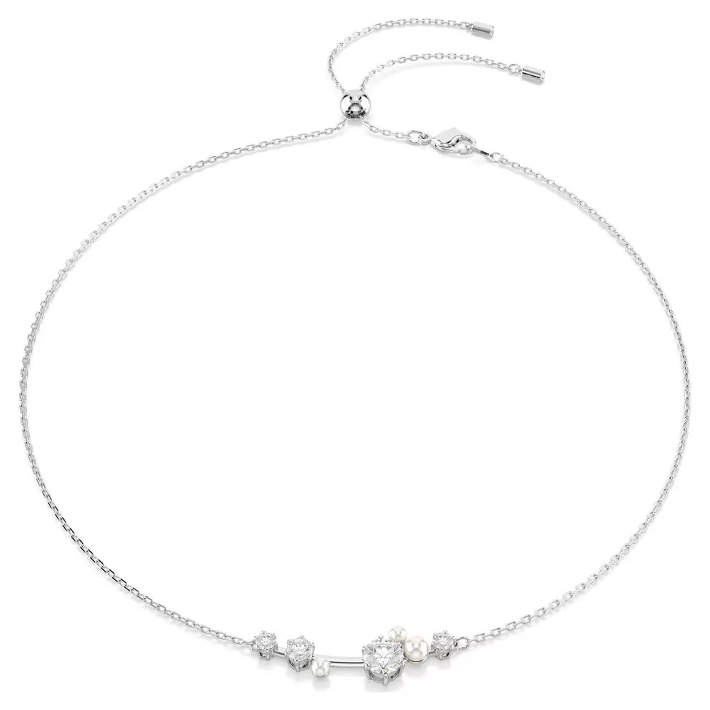 CONSTELLA NECKLACE, CRYSTAL PEARL, ROUND CUT