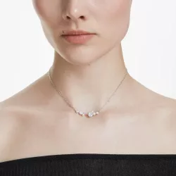 CONSTELLA NECKLACE, CRYSTAL PEARL, ROUND CUT