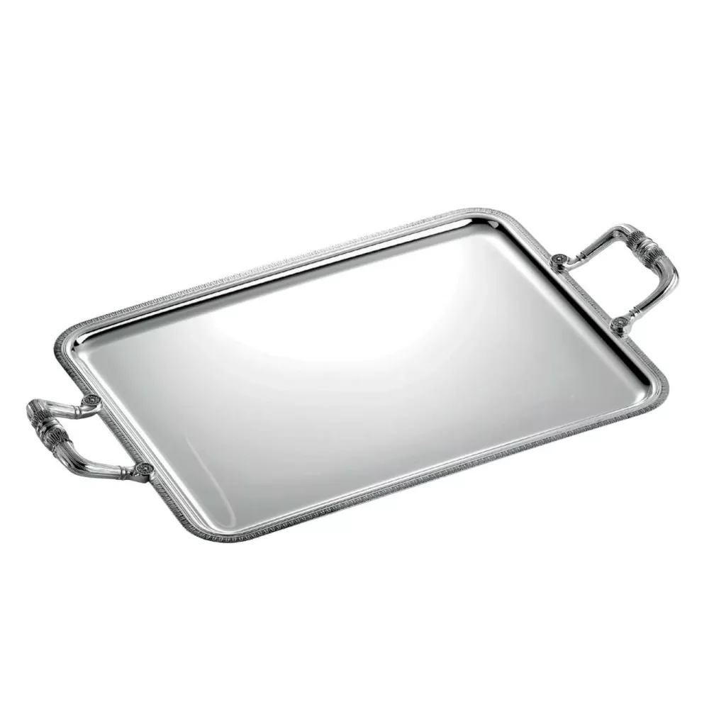 SILVER PLATED TRAY WITH HANDLES, MALMAISON