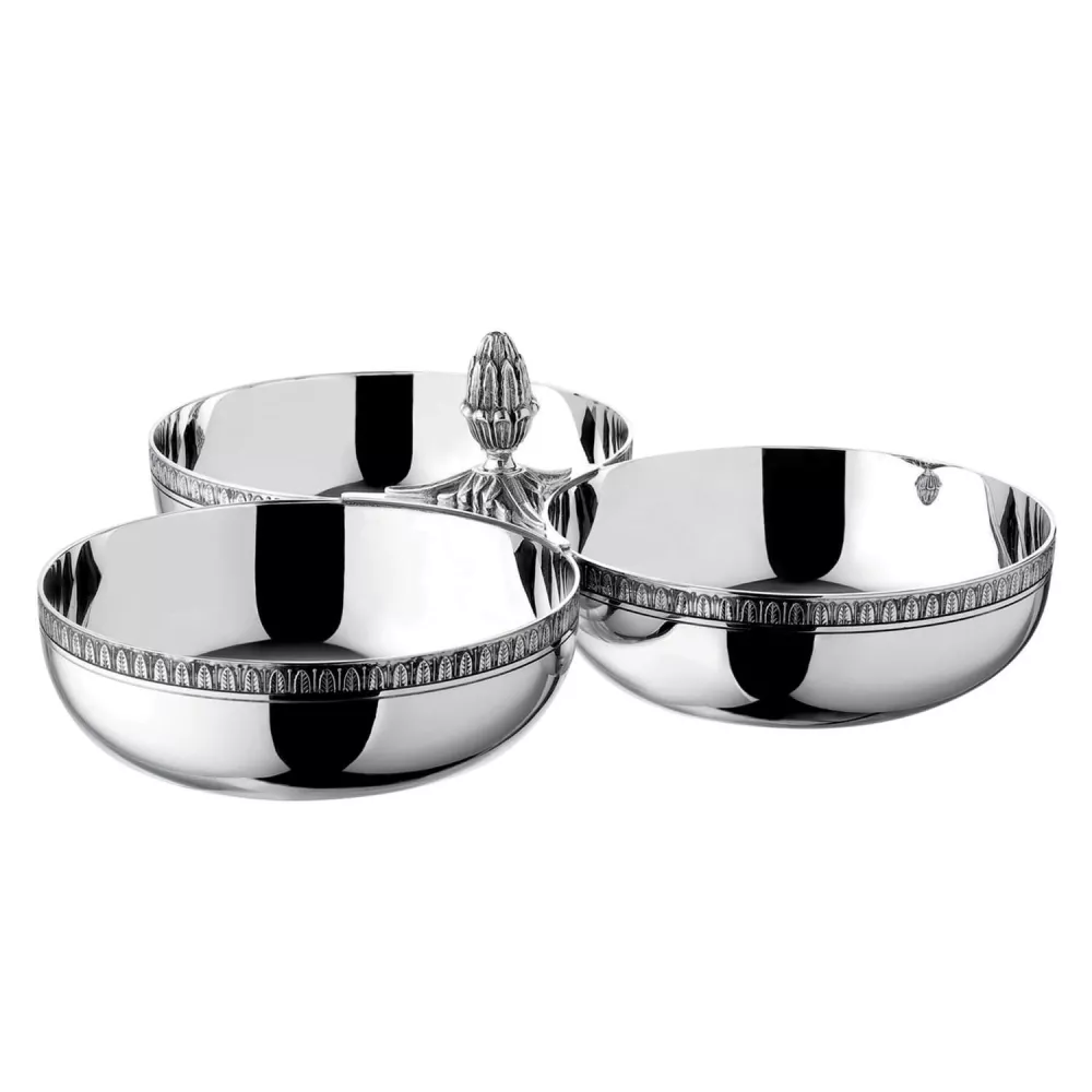 SILVER PLATED THREE PART SERVER, MALMAISON