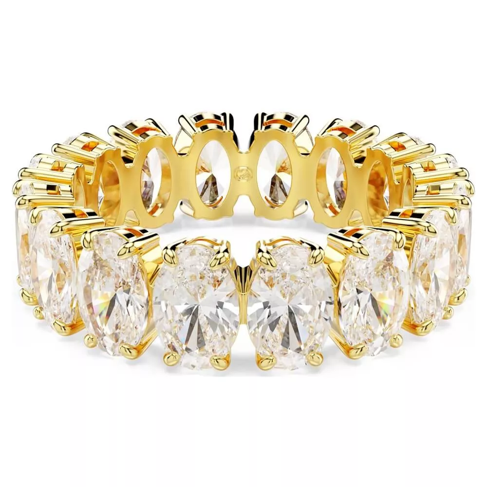 MATRIX RING, OVAL CUT, WHITE, GOLD TONE PLATED