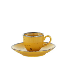 COFFEE CUP WITH PLATE, COTTAGE YELLOW, 721171