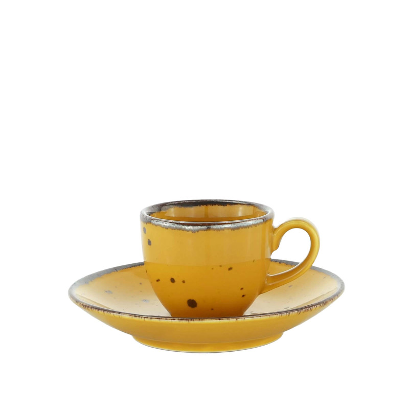 COFFEE CUP WITH PLATE, COTTAGE YELLOW, 721171