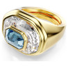 CHROMA COCKTAIL RING, BLUE, GOLD TONE PLATED