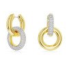 ASYMMETRICAL DEXTERA HOOP EARRINGS, INTERLOCKING LOOP