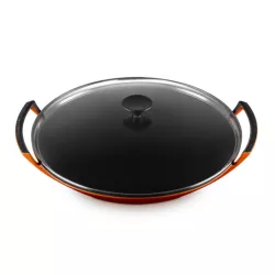 CAST IRON WOK WITH GLASS...