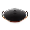 CAST IRON WOK WITH GLASS LID 36 CM