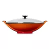 CAST IRON WOK WITH GLASS LID 36 CM
