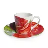 SET DI 4 TAZZE CAFFÈ CON PIATTINO - ROMANTICA