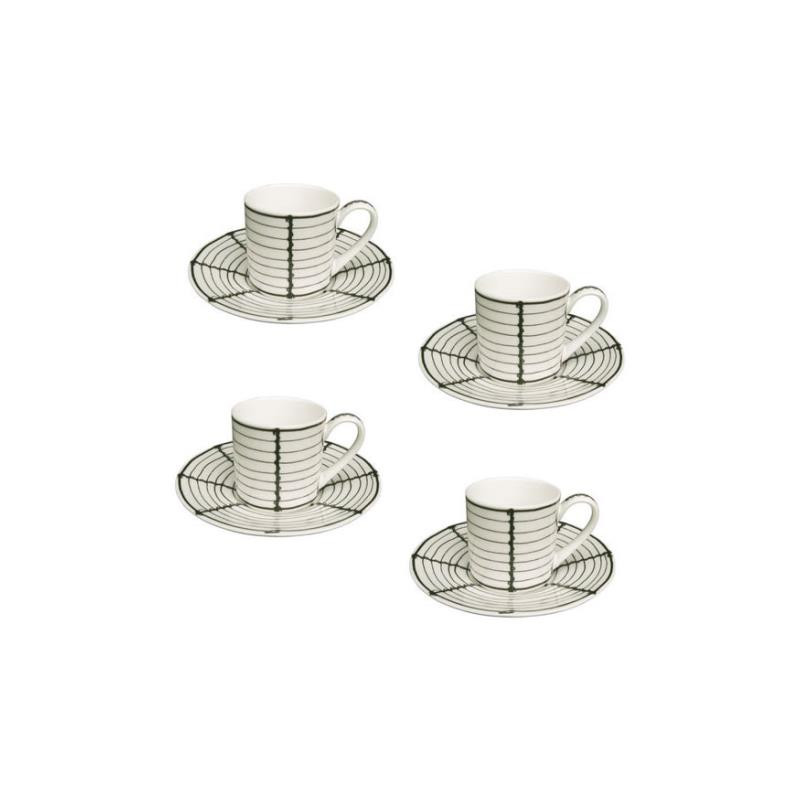 SET OF 4 ESPRESSO CUP AND SAUCER - FERRI