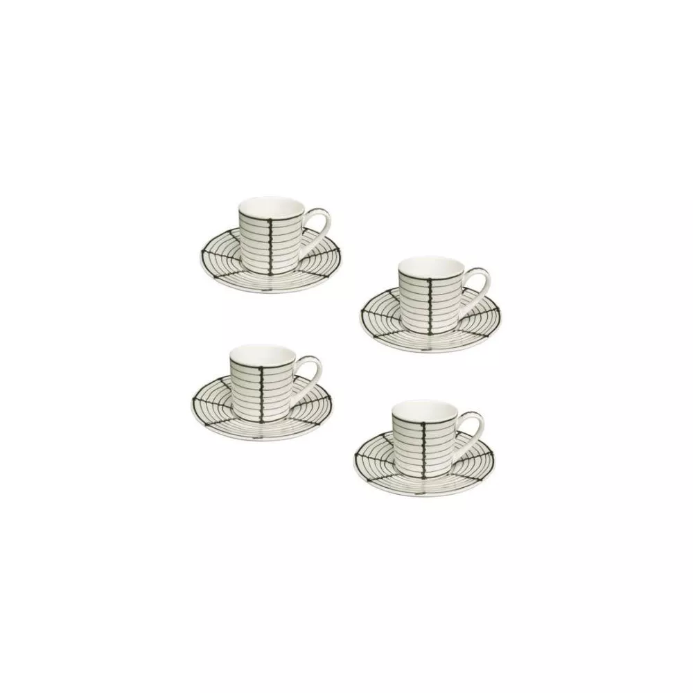 SET OF 4 ESPRESSO CUP AND SAUCER - FERRI