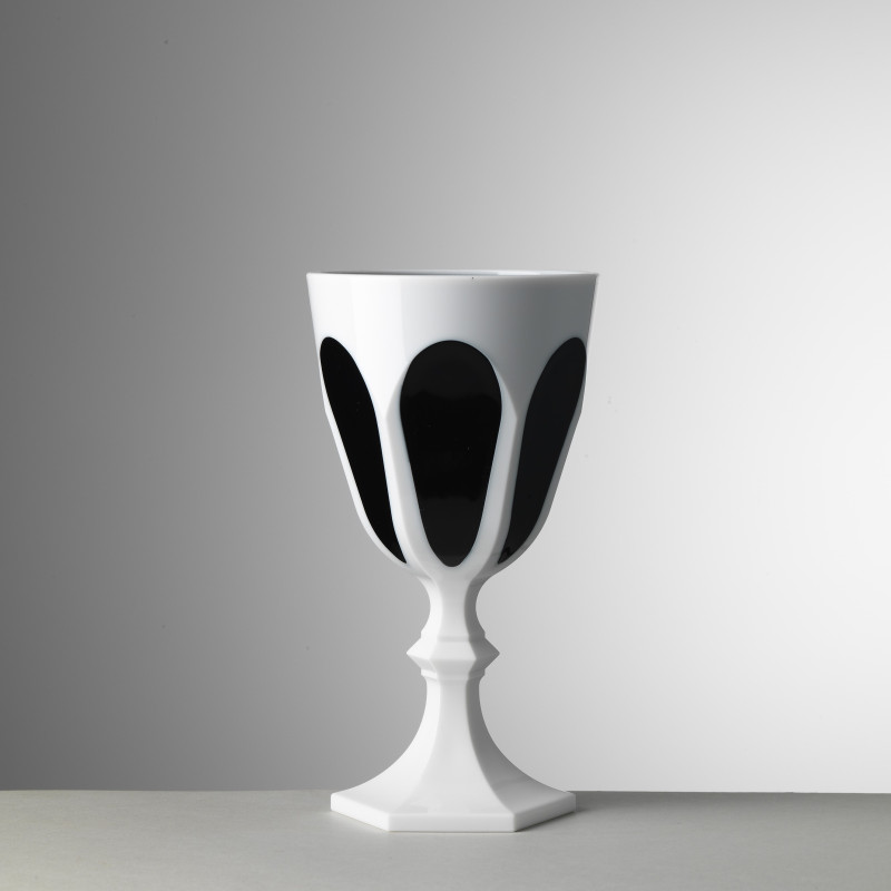 WATER GLASS FORTE DEI MARMI WHITE / BLACK - BIK.FDM5