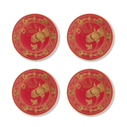 SET OF 4 PORCELAIN COASTERS, GOLD COLLECTION